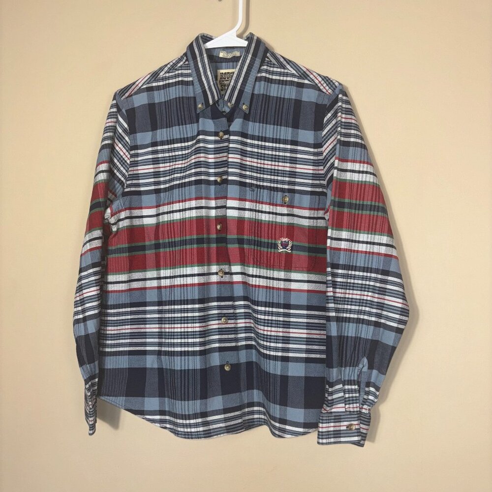 Long Sleeve Plaid Button-Down Shirt
